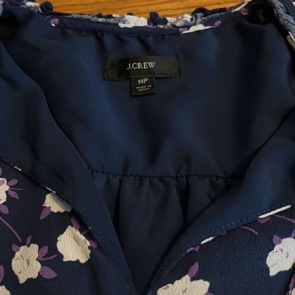 J Crew Women's Tie-neck tiered dress scattered peony print AR656 Size Med Petite - Picture 5 of 5